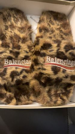 Balenciaga cheetah slides