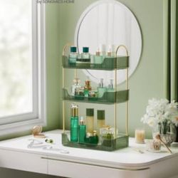 Makeup Organizer, 3-Tier Skincare Organizer Countertop, Customizable, 2 Types of Accessories, 🌟🌟