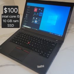 Lenovo thinkpad laptop. Intel core i5. 10 GB ram. SSD. 👍Delivery Available👍👍Se Habla Español👍