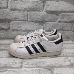 Adidas Originals Superstar Boys Size 4.5Y/ Womens 6 Shell Toes Sneaker Black White