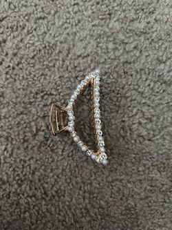 Gold Hair Claw Clip with Pearls and Rhinestones