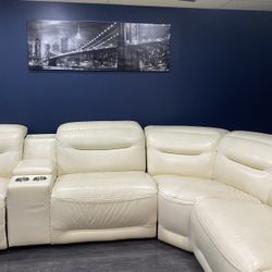 White Sectional Leather Couch For Sale