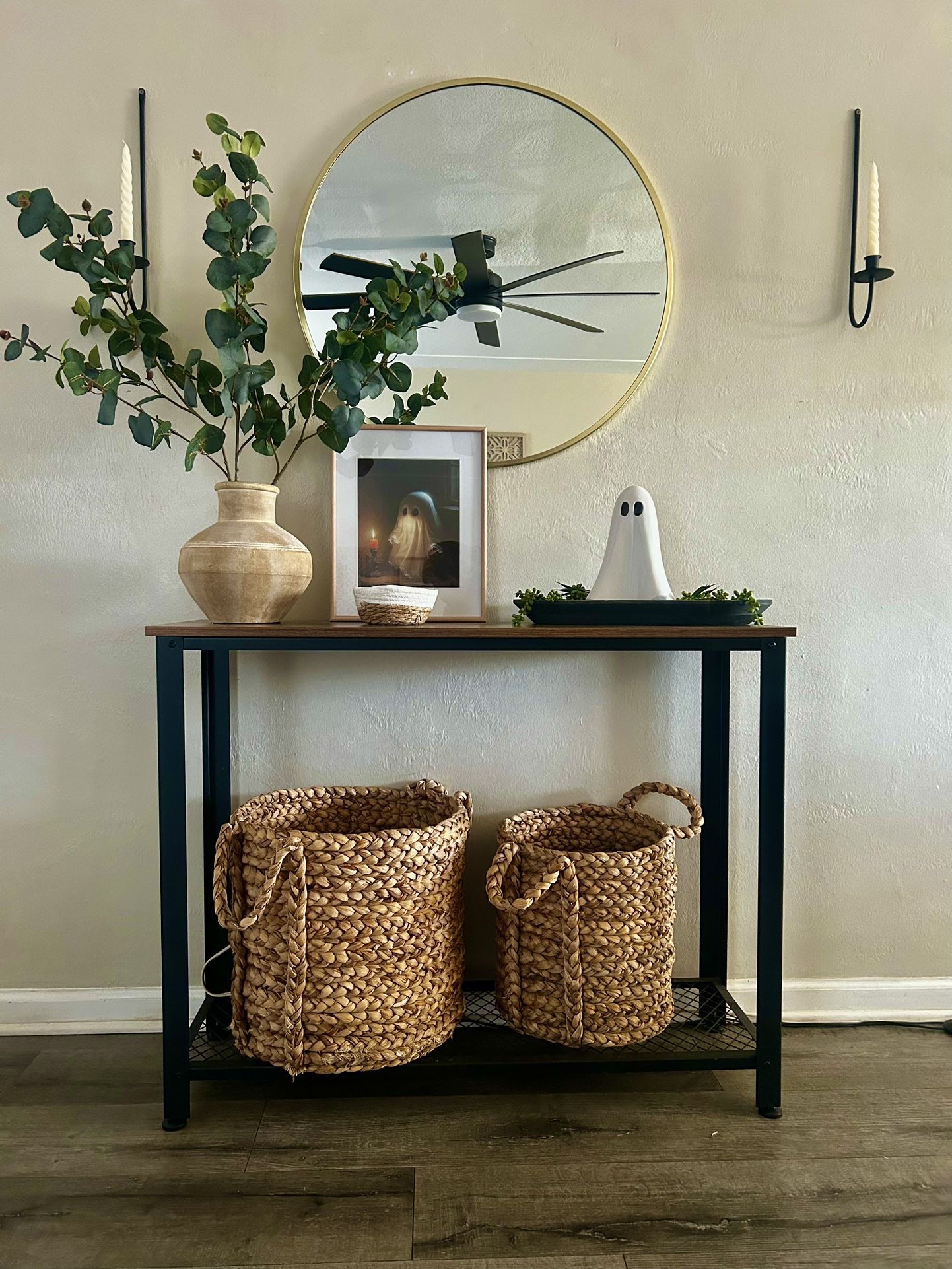 Console Table & Baskets
