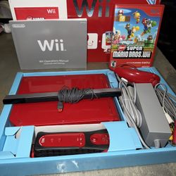Nintendo Wii Super Mario Bros 25th Anniversary Limited Edition Red Console