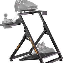 High Compatible Racing Wheel Stand Fits Handbrake, 29 Holes Wheel Panel & 26 Holes Shifter Panel, Foldable Sim Steering Racing Stand, Widely Height Ad