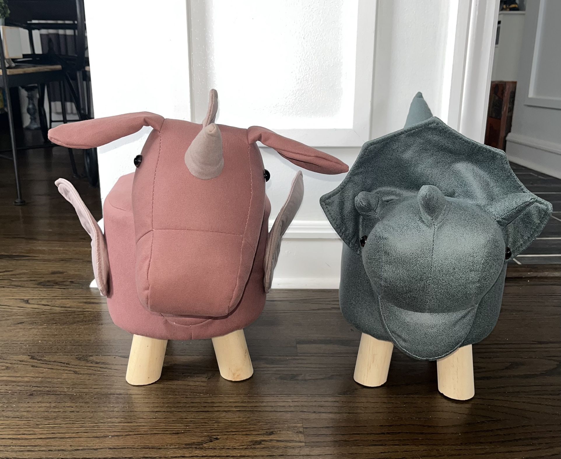Aldi Unicorn & Dinosaur Kids Footstool with Wooden Legs 21 in.