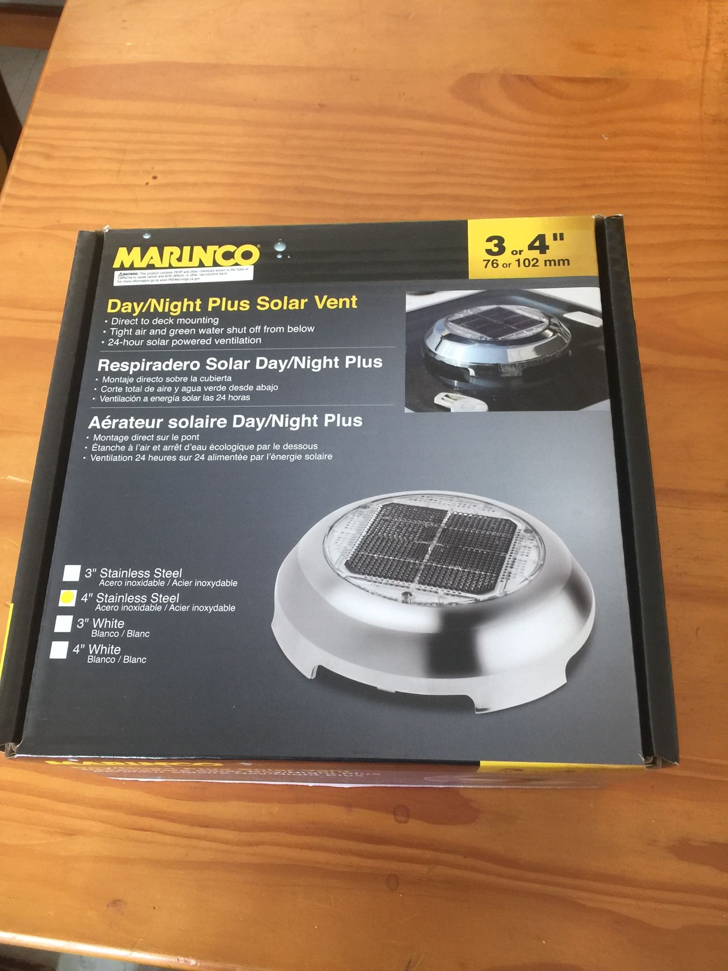 Marinco Stainless Steel Day/Night Solar Vent