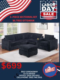 Sectional Set with free ottoman $50 dollar down with