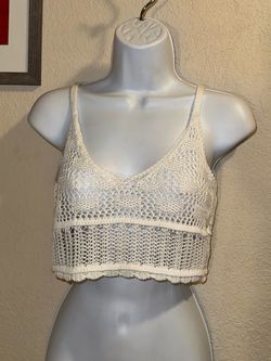 Cream Crochet Crop Top