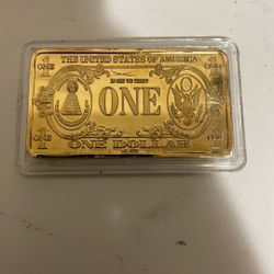 Gold Plated 1 Dollar Bill 