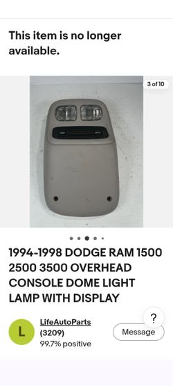 DODGE RAM1500 94-97. OVERHEAD CONSOLE. LIGHT. RAM2500. RAM3500. EXC WORKING COND