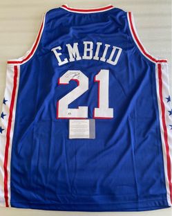 Joel Embiid Signed Autographed Philadelphia 76ers Custom Jersey With COA