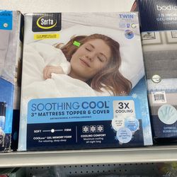 Serta Soothing Cool 3-Inch Gel Memory Foam Mattress Topper twin