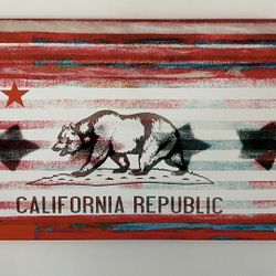 30” X 20” Sylized Canvas Rendering Of California State Flag