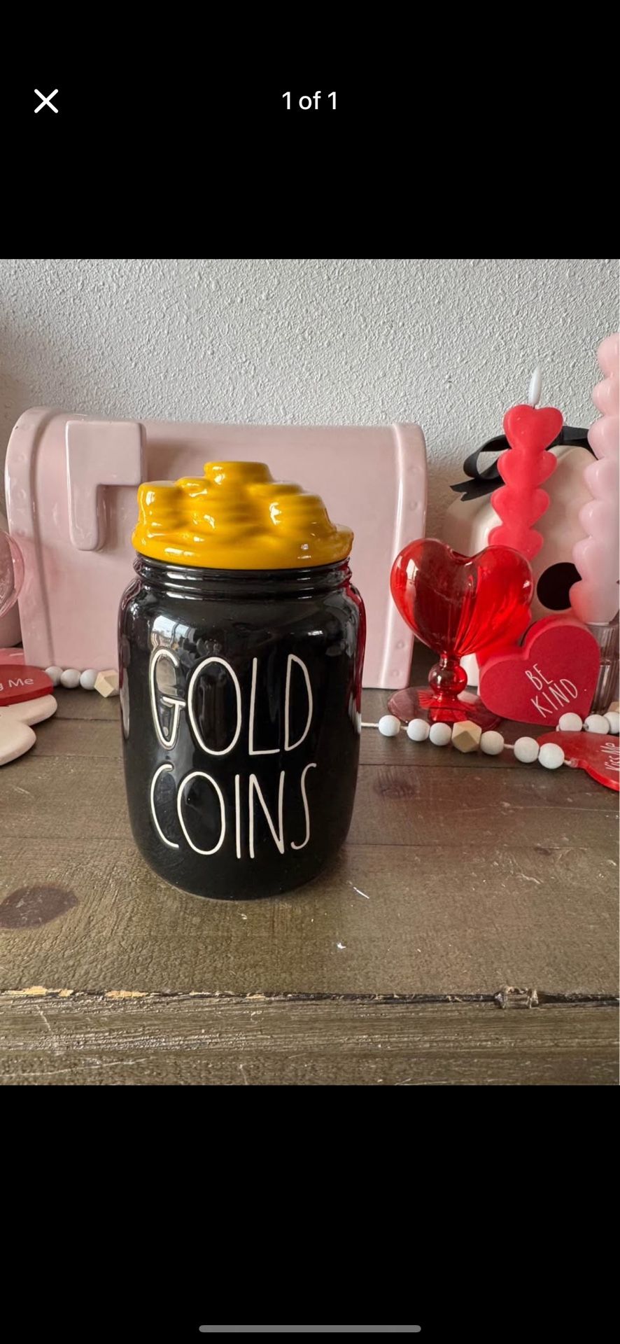 Rae Dunn Gold Coins Canister