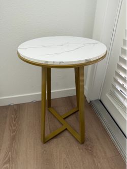 Small Marble & Gold Side Table