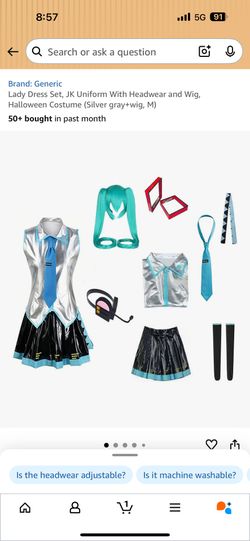 Lady Dress Set, JK Uniform With Headwear and Wig, Halloween Costume