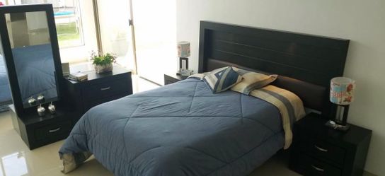 Dark Wood Bedroom Set with Bed and Storage