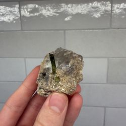 Quartz With Green Tourmaline Mineral Formation