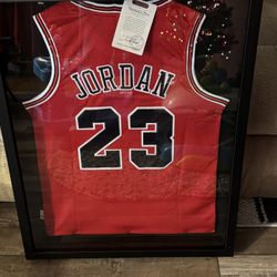 Brand New Framed Michael Jordan Jersey Red Or White $200 Each