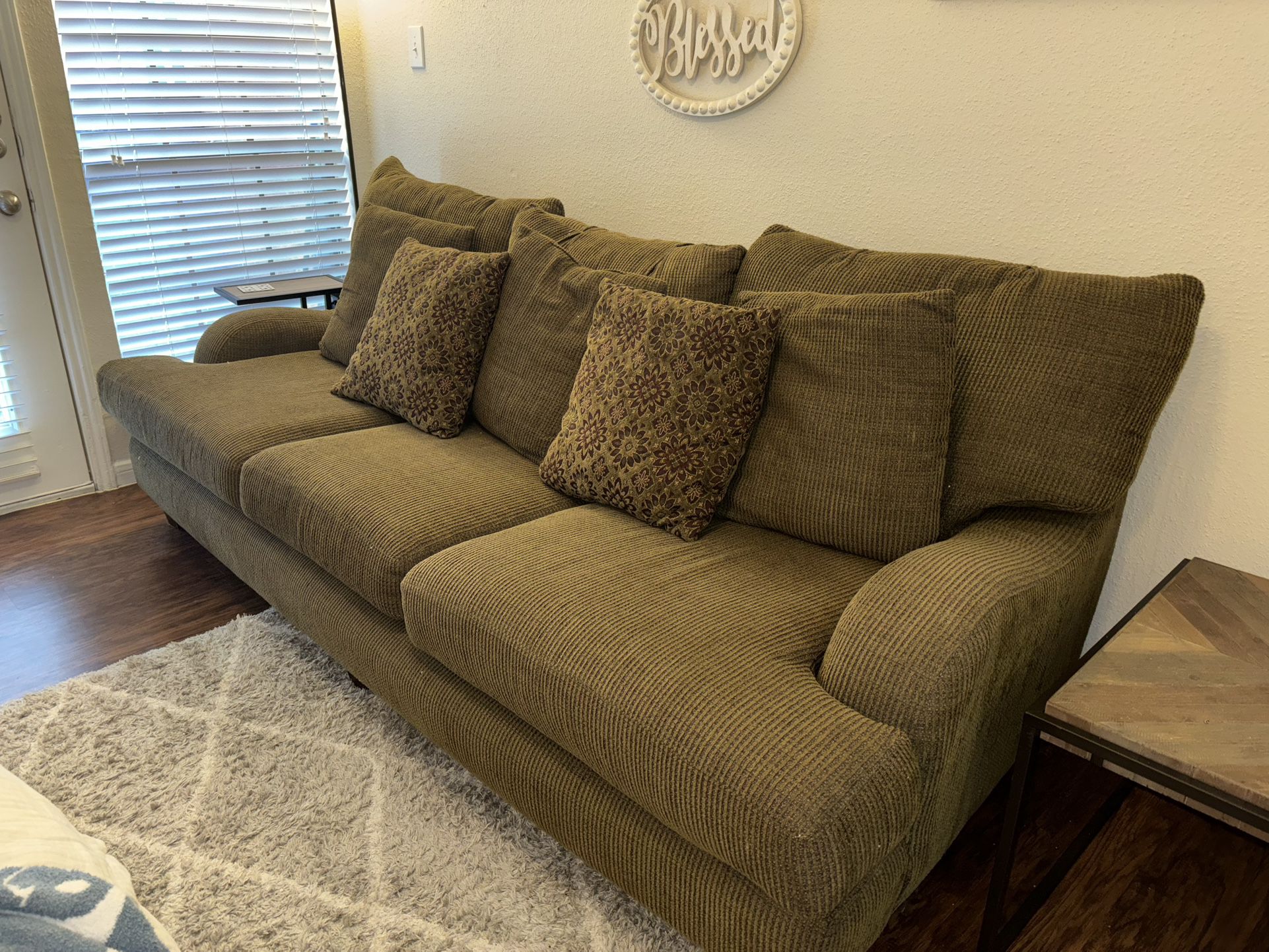 Super Comfortable Brown Couch + Pillows