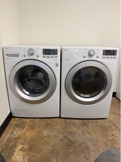 Lg heavy duty direct drive front load washer and gas dryer set