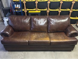 Thomasville Leather Sofa Chair Ottoman 3 Pieces