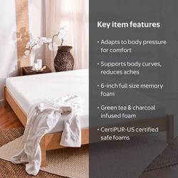 6" Memory Foam Mattress, Full