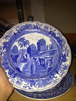Spode blue room collection plates and wood and sons bowls