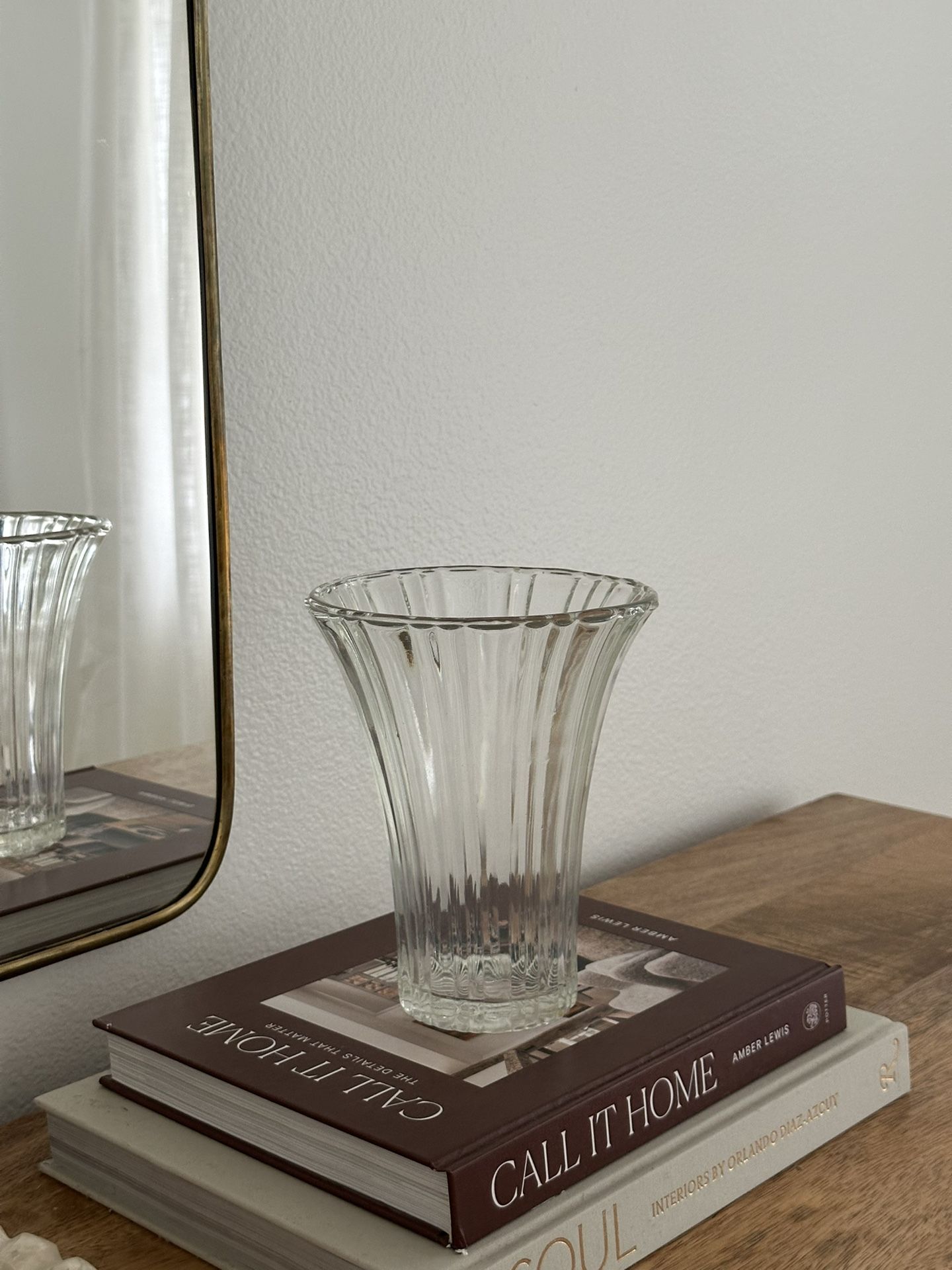 Vintage Anchor Hocking Old Café Clear Glass Vase