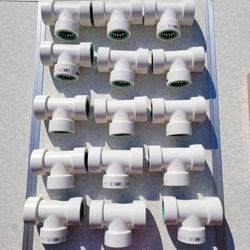 PVC 1" push-to-connect T-fittings