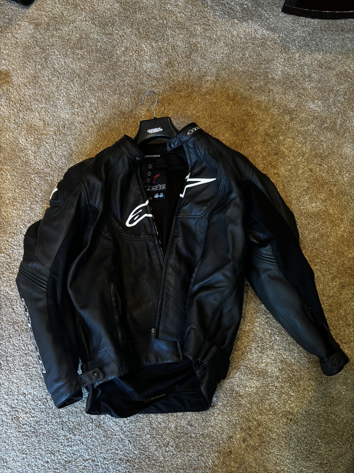 Alpinestar Padded Leather Motorcycle Jacket
