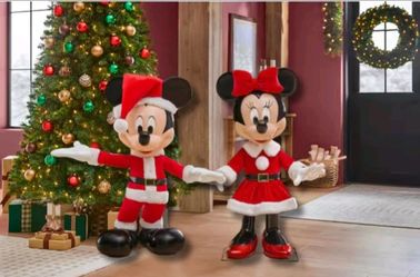 Disney 4 ft. Animated Holiday Mickey and Minnie Mouse