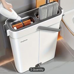 Flat Mop & Bucket Set – Self-Cleaning (No Hand Wash)