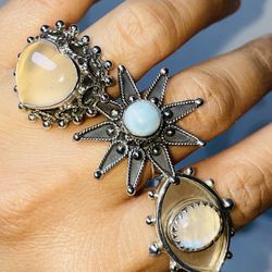 Anillos Con Piedras Naturales Plata.925