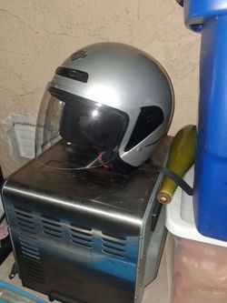 Harley-Davidson Silver Open Face Motorcycle Helmet