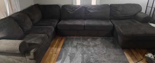 Brown U Shape Sectional
