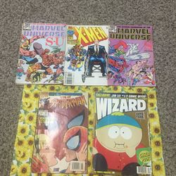 Vintage 90s Comic Lot - Simpsons Bongo & Marvel Official Handbooks