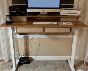 55 x 30 inch Standing Electric Desk with Drawers