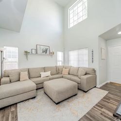 L Section Couch With Chase Comes With Ottoman