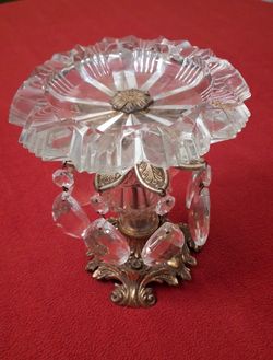 Vintage ashtray bronze/ glass