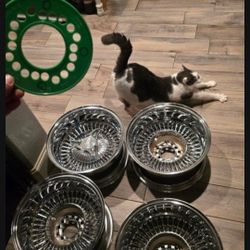 4 Lug Rims Wire Spoke Wheels NEW Rims 3 Knockoffs Missing No Tires $trade Daytons Zenith Cragar Supreme Roadster Mclane Lowrider Rims