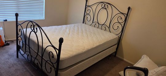 Full size bed with frame and mattress