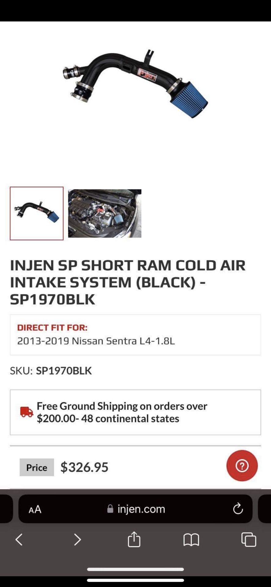 Injen Cold Air Intake System