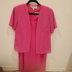 Gorgeous 2-pc Hot Pink Dress With Jacket