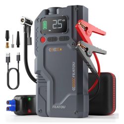 Brandnew Jump Starter with Air Compressor, 5 in 1 Functional Jump Box 4500A Peak Power Pack with 150PSI Digital Tire Inflator, Portable Car Charger Ju
