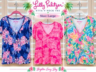 Vibrant Lilly Pulitzer Etta V-Neck x3