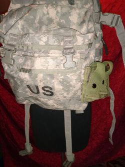 Medium size gray military backpack