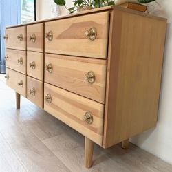 Mid century modern solid wood dresser