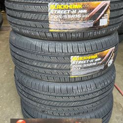 New tires 205/55/16 all season tires mount & balance included $360